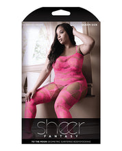 Load image into Gallery viewer, Sheer Fantasy To The Moon Multi Garter Bodystocking Neon Pink