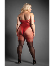 Load image into Gallery viewer, Sheer Eternal Flame Halter Open Crotch Bodystocking - Red/Black QN