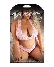 Load image into Gallery viewer, Vixen Sweetest Thing Lace Bralette &amp; Pearl G-String Panty Light Pink QN