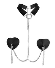 Load image into Gallery viewer, Nipplicious Dominatrix Leather Collar &amp; Pasties W/chain