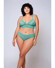 Load image into Gallery viewer, Geometric Lace Bralette &amp; Hipster Teal
