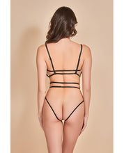 Load image into Gallery viewer, Heartburn Mesh &amp; Velvet Teddy W/open Back Black