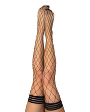 Load image into Gallery viewer, Kix&#39;ies Michelle Large Fishnet Thigh High Black