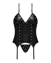 Load image into Gallery viewer, Lust Madame Corset W/metal Garters &amp; G-string Black