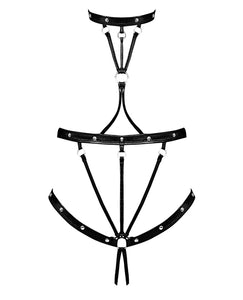 Lust Seducer Strappy Cupless & Crotchless G-string Teddy Black