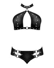 Lust Juno Top W/velcro Choker Neck & Mini Short Black