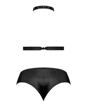 Load image into Gallery viewer, Lust Juno Top W/velcro Choker Neck &amp; Mini Short Black