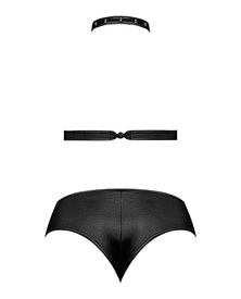 Lust Juno Top W/velcro Choker Neck & Mini Short Black