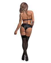 Load image into Gallery viewer, Lust Juno Top W/velcro Choker Neck &amp; Mini Short Black