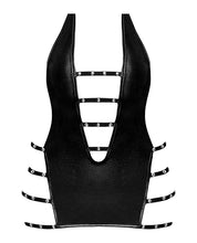 Load image into Gallery viewer, Lust Portia Mini Dress W/plush Elastic Strapping Black