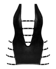 Lust Portia Mini Dress W/plush Elastic Strapping Black