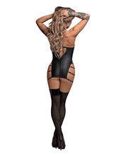 Load image into Gallery viewer, Lust Portia Mini Dress W/plush Elastic Strapping Black