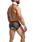 Male Basics Mob Maitre D Brief, Bow & French Cuffs Black/white