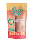 Sweet Treats Crotchless Thong w/Wicked Sensual Care Peach Lube - White