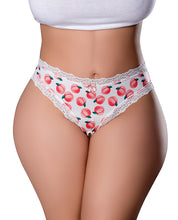 Load image into Gallery viewer, Sweet Treats Crotchless Thong w/Wicked Sensual Care Peach Lube - White QN