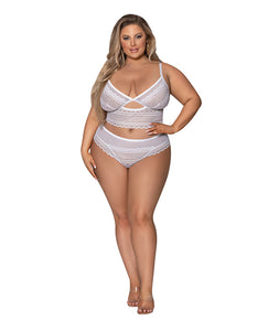 Modern Romance Bralette & Cheeky Hipster White 2X Best Sexy Lingerie Store Modern Romance Bralette & Cheeky Hipster White 2X Best Sexy Lingerie Store