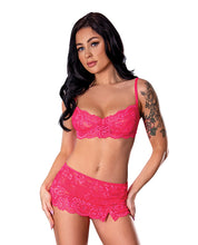 Load image into Gallery viewer, Get It Girl Lace Bra w/Skirt &amp; Thong - Pink