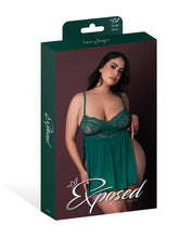 Load image into Gallery viewer, Evermore Babydoll w/Cheeky Panty 2 pc Set - Emerald QN
