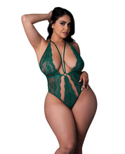 Load image into Gallery viewer, Evermore Lace Plunge Teddy - Emerald QN