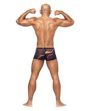 Load image into Gallery viewer, Galactic Sheer Poly Spandex Mini Short Multi Color