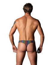Load image into Gallery viewer, Pack &amp; Play Thong w/Front Condom Pouch - Rainbow