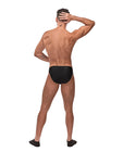 Male Power Nylon Spandex Pouchless Brief Black O/s