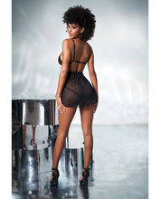 Load image into Gallery viewer, Mesh &amp; Lace Two In One Teddy W/detachable Skirt Black