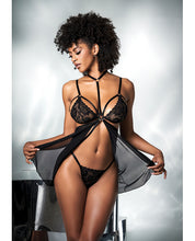 Load image into Gallery viewer, Mesh &amp; Lace Two In One Teddy W/detachable Skirt Black