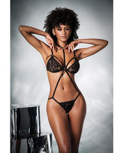 Load image into Gallery viewer, Mesh &amp; Lace Two In One Teddy W/detachable Skirt Black