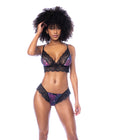 Night Butterfly Lace and Mesh 2 pc Set - Black