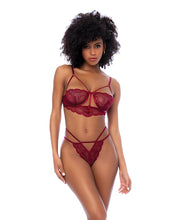 Load image into Gallery viewer, Lace Underwire Top w/Thong 2 pc Set - Rosewood