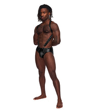 Load image into Gallery viewer, Fetish Uranus Nylon Spandex Moonshine Harness Brief Black