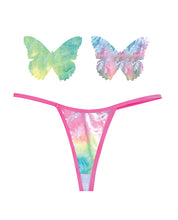 Load image into Gallery viewer, Neva Nude Naughty Knix Rainbow Sherbet Velvet G-String &amp; Pasties - (Color Varies) Multi  O/S