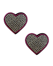 Load image into Gallery viewer, Neva Nude Burlesque Heart N&#39; Soul Crystal Heart Pasties - Pink/Clear O/S