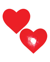 Load image into Gallery viewer, Neva Nude Vixen Queen Status Wet Vinyl Heart Pasties - Red QN