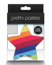Load image into Gallery viewer, Pretty Pasties Pride Cross &amp; Star Rainbow - 2 Pair