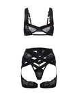 Thalia Mesh & Lace Underwire 3 pc Set - Black