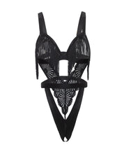 Load image into Gallery viewer, Annika Open Cup Teddy w/Fringe Detail - Black