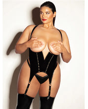 Load image into Gallery viewer, FETISH Open Cup Vinyl V-Wire Merrywidow w/G-String - Black 1X/2X