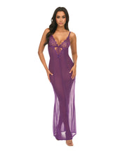 Load image into Gallery viewer, Katana Mesh &amp; Eyelash Lace Gown - Purple