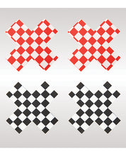 Load image into Gallery viewer, Peekaboos Off the Wall Checkered Pasties - 2 Pairs 1 Black/1 Red