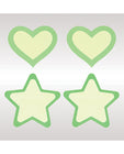 Glow in the Dark Peekaboos Hearts & Stars Pasties – Hot Pink or Green k - 2 pairs -