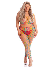 Load image into Gallery viewer, Pink Lipstick Roy G. Biv 2 Pc Bodystocking Rainbow