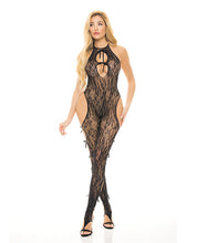 Load image into Gallery viewer, Pink Lipstick Love Me Harder Bodystocking Black O/S