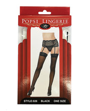 Load image into Gallery viewer, Silicone Lace Top Thigh High Black O/S