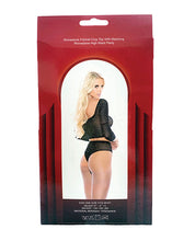 Load image into Gallery viewer, Rhinestone Crop Top w/High Waist Panty Black O/S