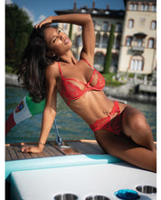 Load image into Gallery viewer, Baroque Heart Embroidered Lace 2 pc Set - Red