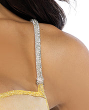 Load image into Gallery viewer, Gilded Beauty Metallic Shimmer Mesh Teddy w/Rhinestone Accents - Gold