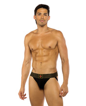 Load image into Gallery viewer, Sacred Heart Jockstrap w/Contoured Pouch &amp; Studded Elastic Waist - Black