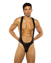 Load image into Gallery viewer, Men&#39;s Wrestling Jockstrap Singlet - Black